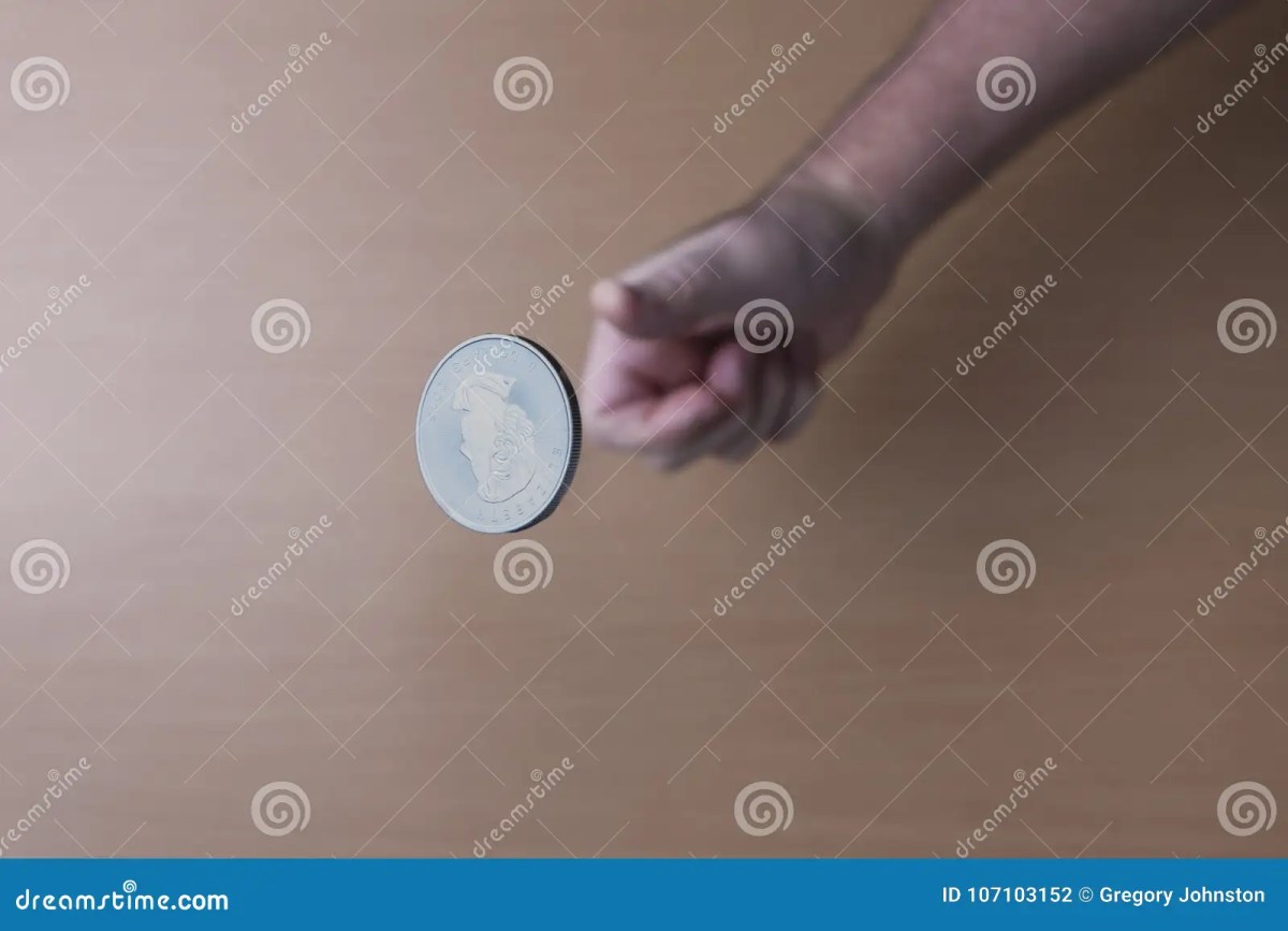 Flipping coin concept conceptual